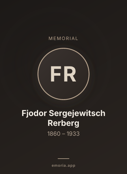 Memorial portrait of Fjodor Sergejewitsch Rerberg