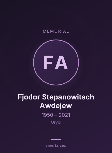Memorial portrait of Fjodor Stepanowitsch Awdejew