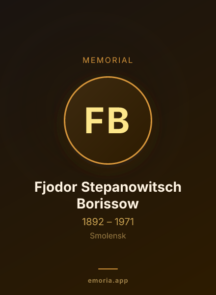 Memorial portrait of Fjodor Stepanowitsch Borissow