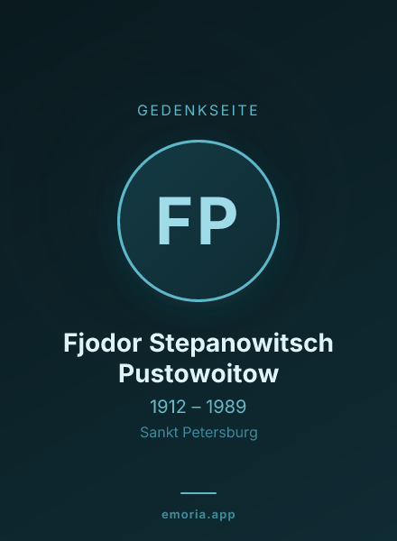 Gedenkportrait von Fjodor Stepanowitsch Pustowoitow