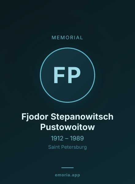 Memorial portrait of Fjodor Stepanowitsch Pustowoitow