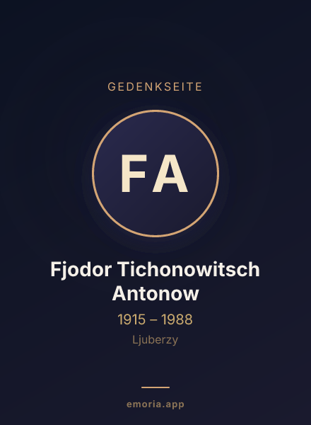 Gedenkportrait von Fjodor Tichonowitsch Antonow