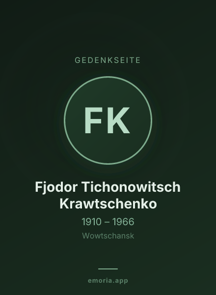 Gedenkportrait von Fjodor Tichonowitsch Krawtschenko