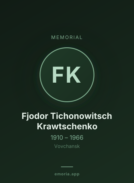Memorial portrait of Fjodor Tichonowitsch Krawtschenko