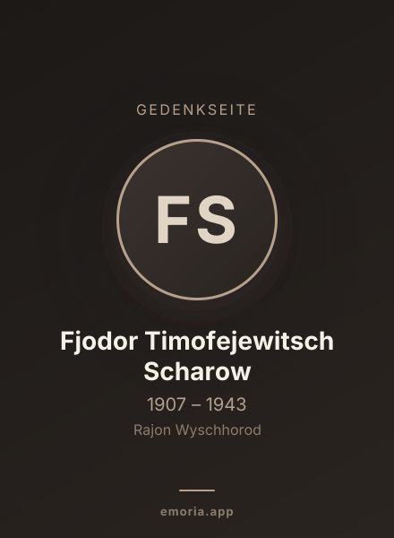 Gedenkportrait von Fjodor Timofejewitsch Scharow