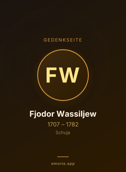 Gedenkportrait von Fjodor Wassiljew