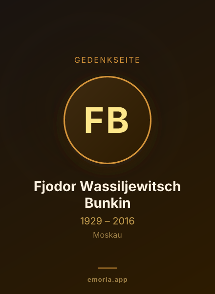 Gedenkportrait von Fjodor Wassiljewitsch Bunkin