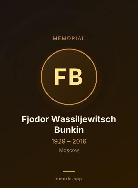 Memorial portrait of Fjodor Wassiljewitsch Bunkin