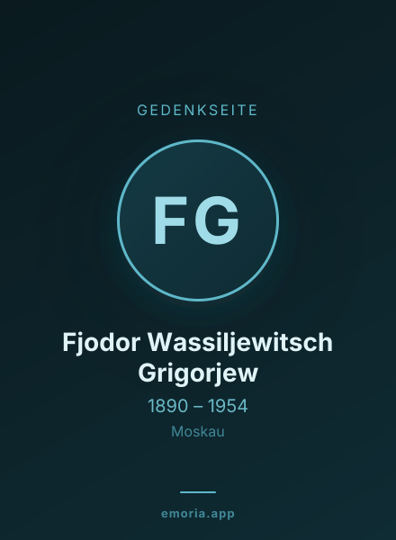 Gedenkportrait von Fjodor Wassiljewitsch Grigorjew