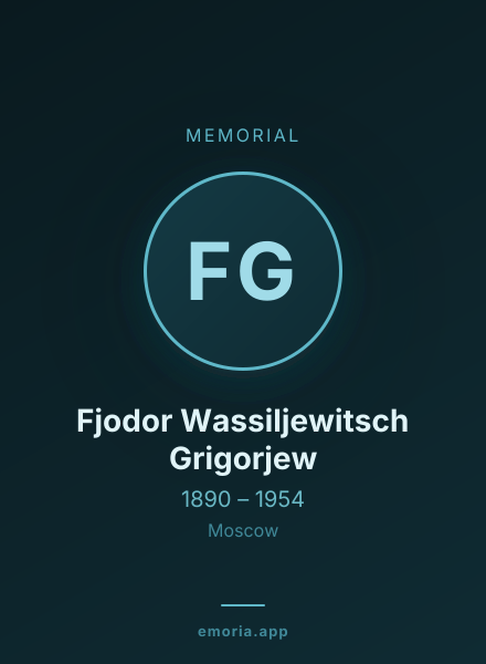 Memorial portrait of Fjodor Wassiljewitsch Grigorjew
