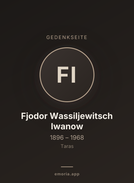 Gedenkportrait von Fjodor Wassiljewitsch Iwanow