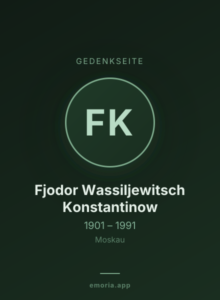 Gedenkportrait von Fjodor Wassiljewitsch Konstantinow