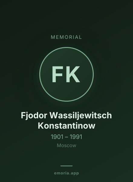 Memorial portrait of Fjodor Wassiljewitsch Konstantinow