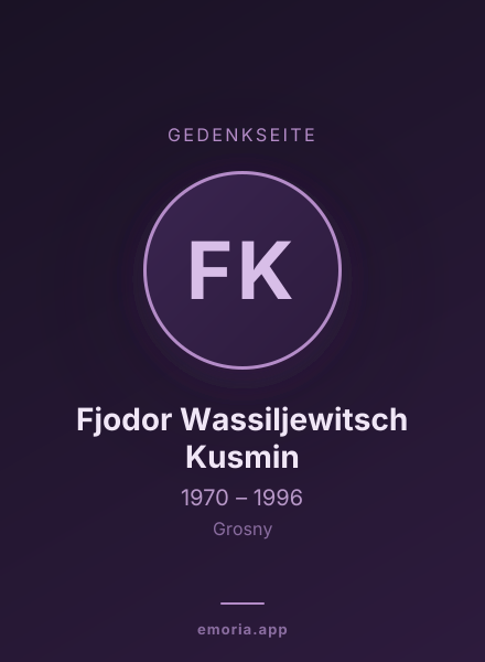 Gedenkportrait von Fjodor Wassiljewitsch Kusmin