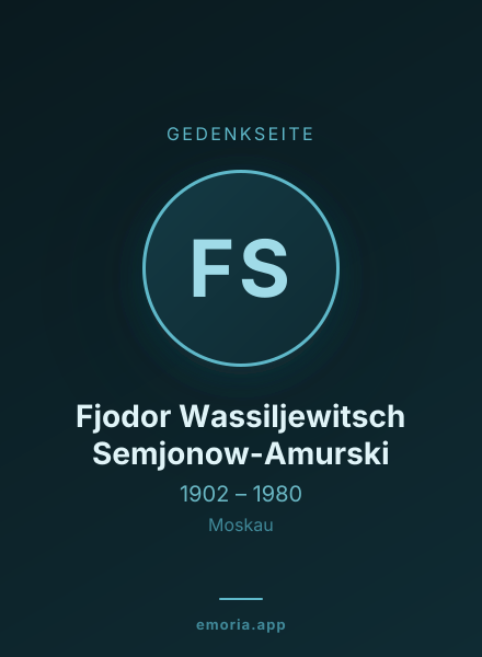 Gedenkportrait von Fjodor Wassiljewitsch Semjonow-Amurski
