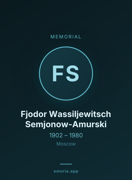 Memorial portrait of Fjodor Wassiljewitsch Semjonow-Amurski
