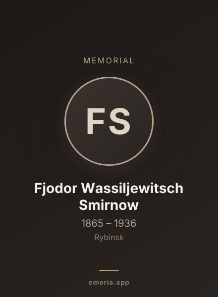 Memorial portrait of Fjodor Wassiljewitsch Smirnow