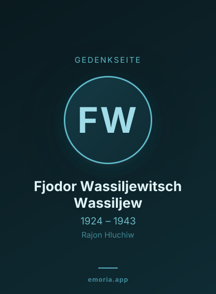 Gedenkportrait von Fjodor Wassiljewitsch Wassiljew