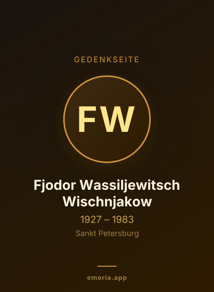 Gedenkportrait von Fjodor Wassiljewitsch Wischnjakow