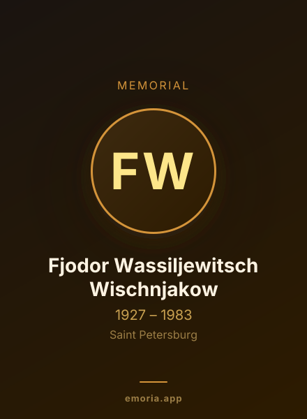 Memorial portrait of Fjodor Wassiljewitsch Wischnjakow