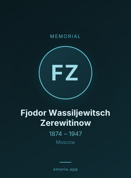 Memorial portrait of Fjodor Wassiljewitsch Zerewitinow