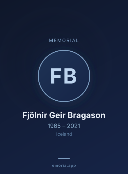 Memorial portrait of Fjölnir Geir Bragason