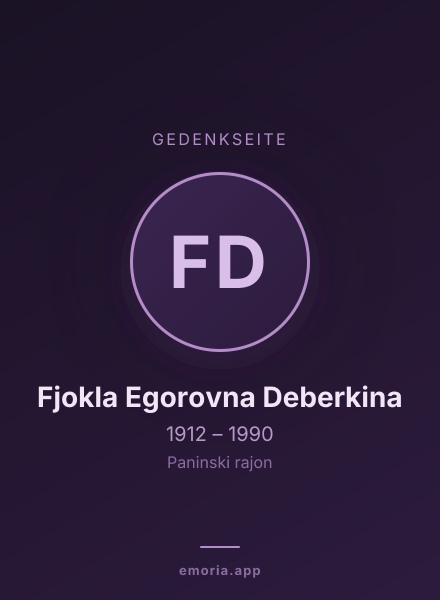 Gedenkportrait von Fjokla Egorovna Deberkina