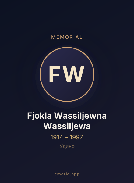 Memorial portrait of Fjokla Wassiljewna Wassiljewa