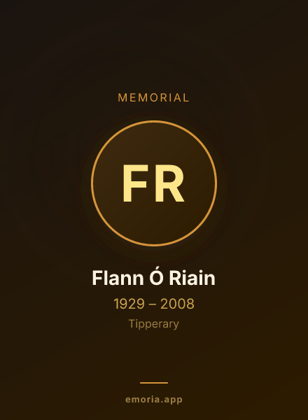 Memorial portrait of Flann Ó Riain