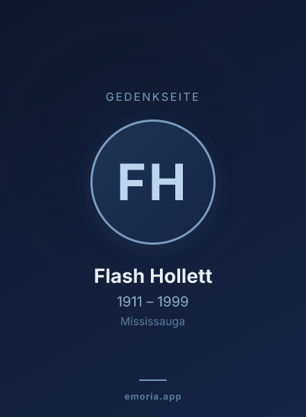 Gedenkportrait von Flash Hollett