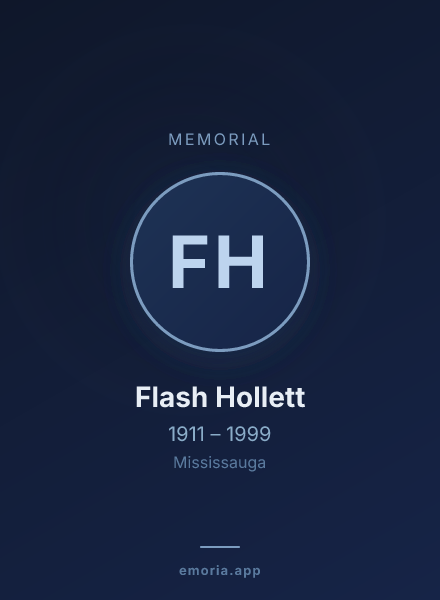 Memorial portrait of Flash Hollett