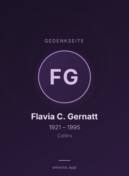 Gedenkportrait von Flavia C. Gernatt