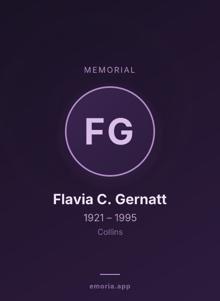 Memorial portrait of Flavia C. Gernatt