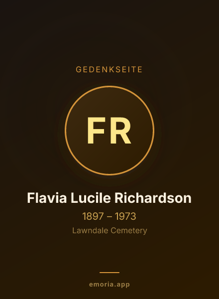 Gedenkportrait von Flavia Lucile Richardson