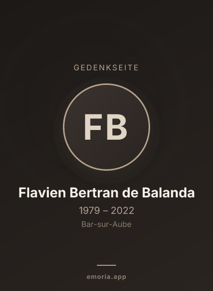 Gedenkportrait von Flavien Bertran de Balanda