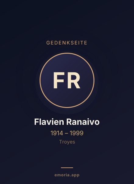 Gedenkportrait von Flavien Ranaivo