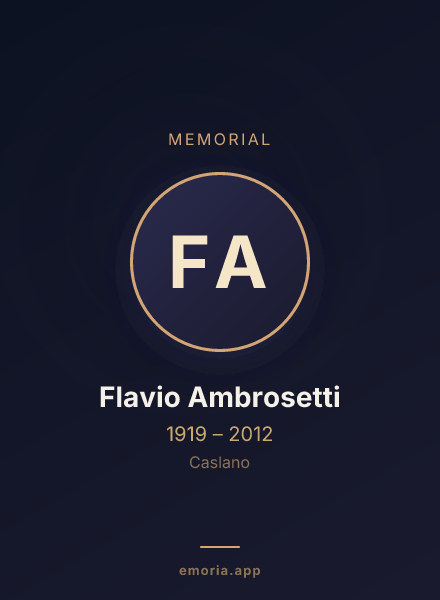 Memorial portrait of Flavio Ambrosetti