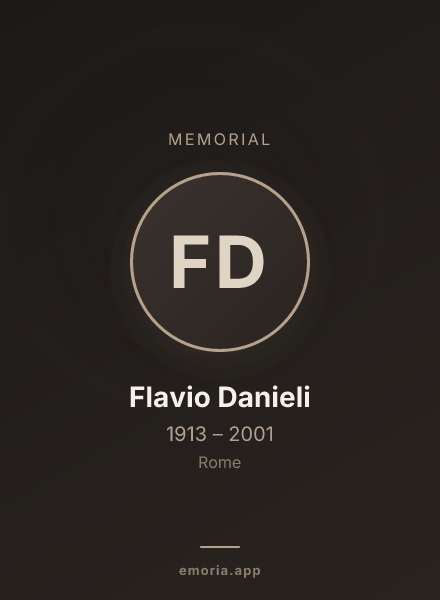 Memorial portrait of Flavio Danieli