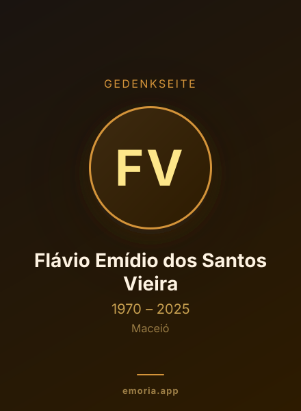 Gedenkportrait von Flávio Emídio dos Santos Vieira