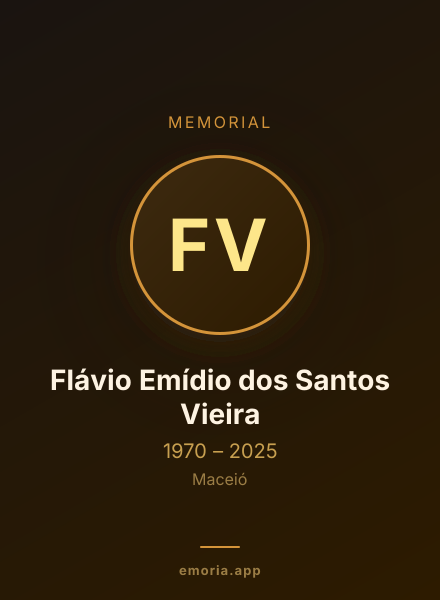 Memorial portrait of Flávio Emídio dos Santos Vieira