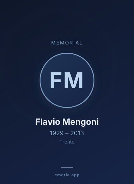 Memorial portrait of Flavio Mengoni