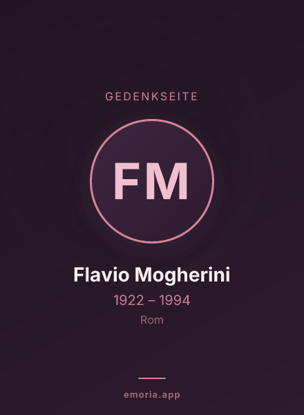 Gedenkportrait von Flavio Mogherini