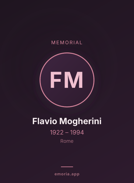 Memorial portrait of Flavio Mogherini