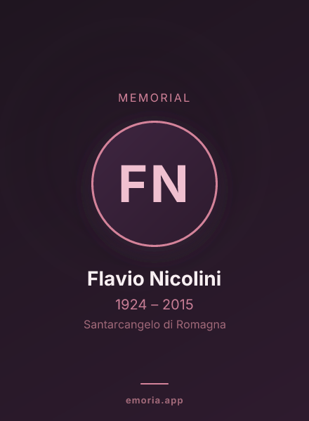 Memorial portrait of Flavio Nicolini