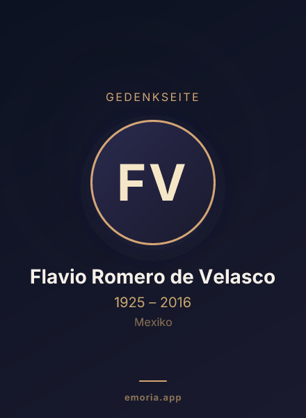 Gedenkportrait von Flavio Romero de Velasco
