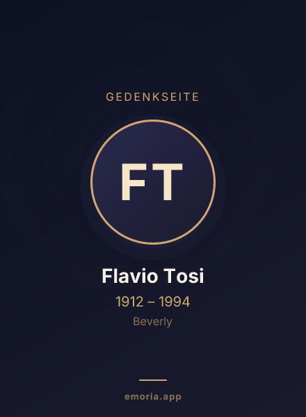 Gedenkportrait von Flavio Tosi