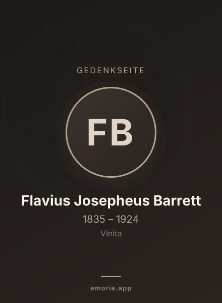Gedenkportrait von Flavius Josepheus Barrett