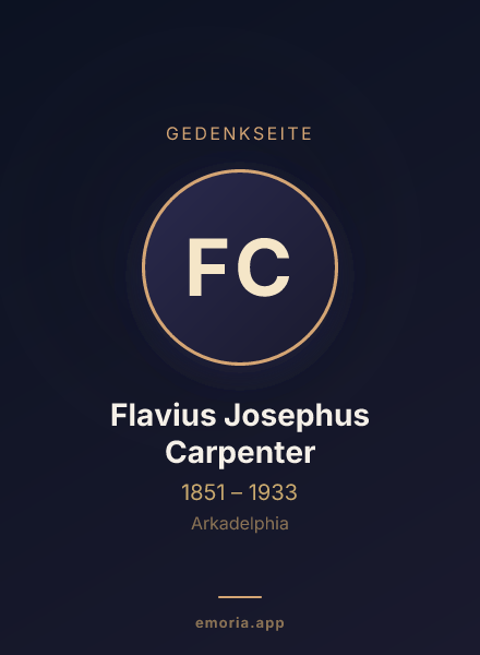 Gedenkportrait von Flavius Josephus Carpenter
