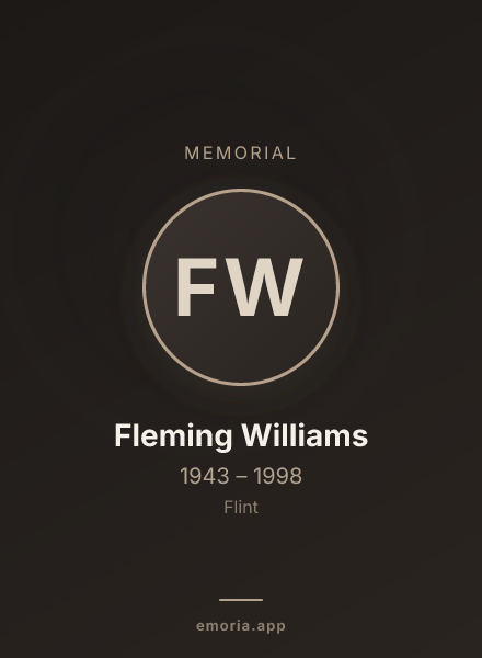 Memorial portrait of Fleming Williams