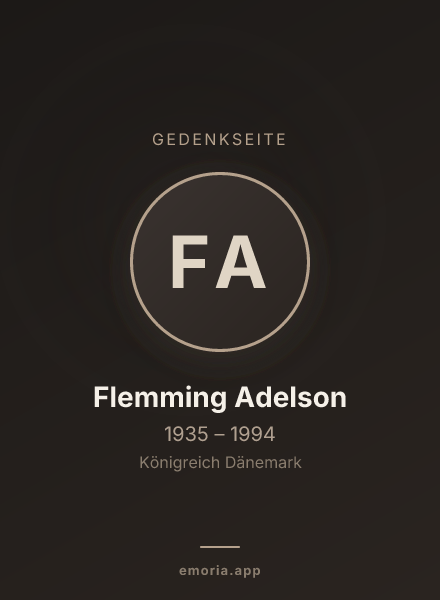 Gedenkportrait von Flemming Adelson